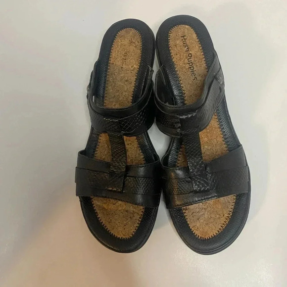 Hush Puppies - Black Wedge sandals - 9.5 - Picture 3 of 6